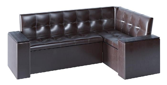 Кухонный уголок Остин исп.2 (Г) (каркас скрытый, кожзам коричневый  (ТриЯ) )