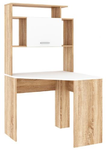 Стол компьютерный дуб сонома-белый глянец