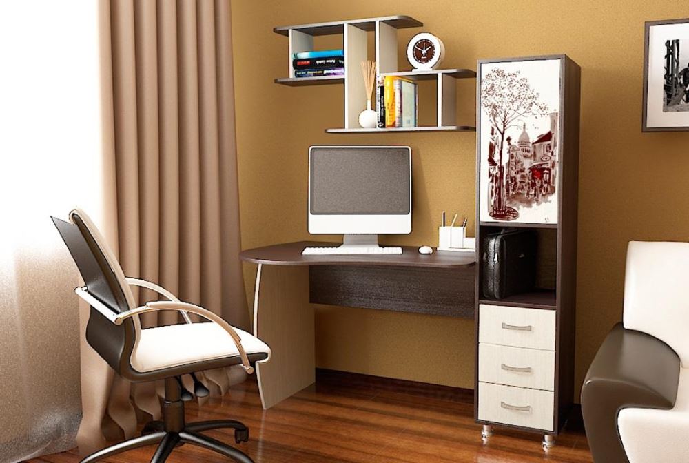 Фото Стол компьютерный Гимназист(М) (с полкой) от производителя ТриЯ в Алуште по цене 15&nbsp;510 ₽