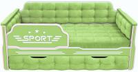 Кровать детская Спорт с 1 ящиком - салатовый