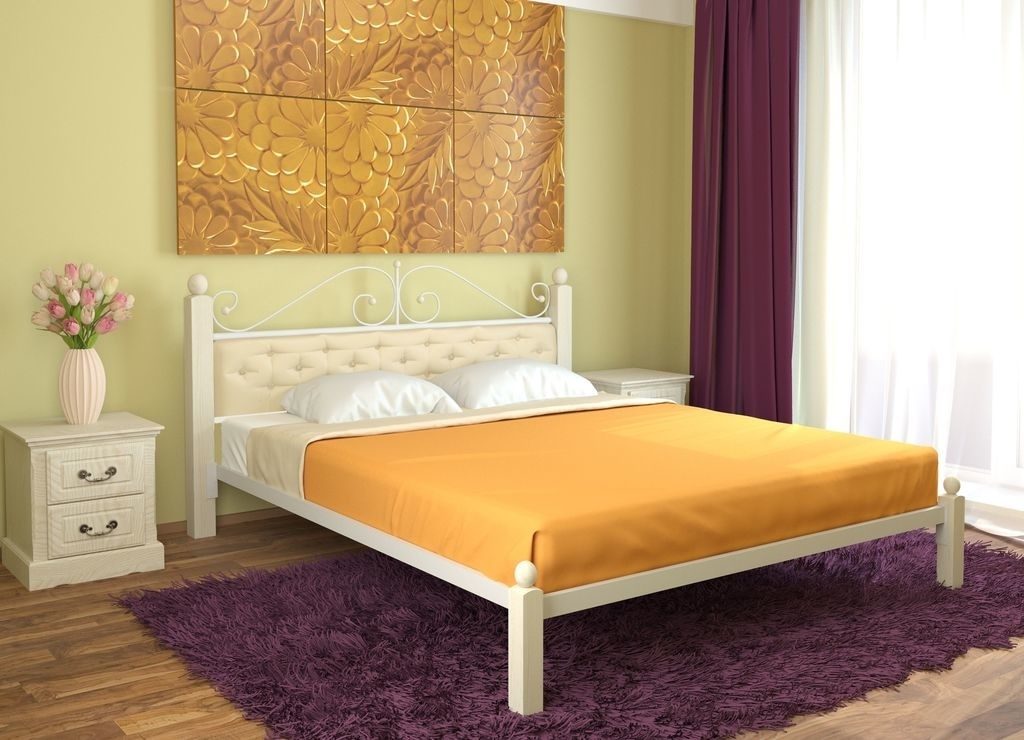 Фото Кровать односпальная Диана Lux мягкая (СМ 120х200) трубка металл от производителя Милсон в Алуште по цене 21 550 ₽