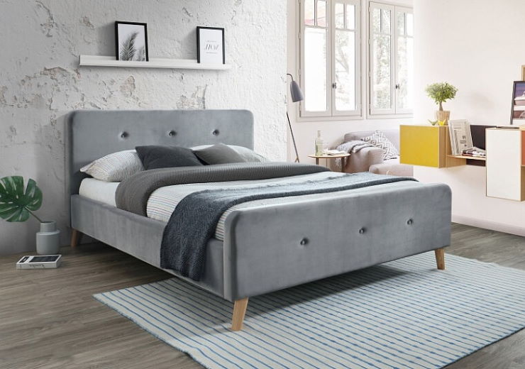 Фото Кровать двуспальная Signal Malmo Velvet (СМ 160х200) c ортопедическим основанием от производителя Signal в Алуште по цене 66&nbsp;980 ₽