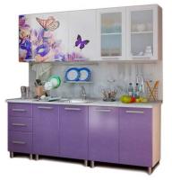 Кухня Люкс Ирис (2,0) (серый, фотопечать-фиолетовый глянец,(БТС)) в Алуште от производителя 