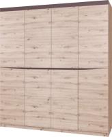 Шкаф Тиана ШР-4 (200) без зеркал четырехдверный (дуб бонифаций, дуб бонифаций-вольфрам,(Браво-мебель)) в Алуште от производителя 