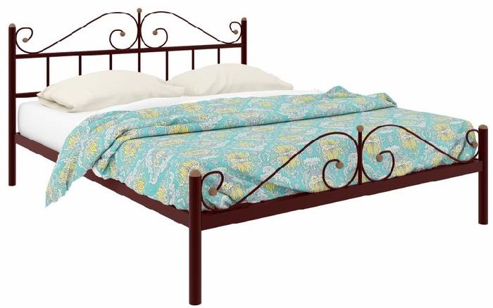 Кровать двуспальная Диана Plus (СМ 180х200) трубка металл ( 180х200 , металл , медная шагрень , без подъемного мех. , без ящиков , без матраса (Милсон) )