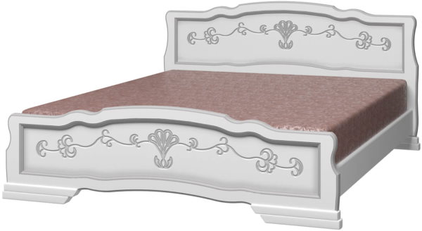 Фото Кровать двуспальная Карина-6 (СМ 160х200) с выдвижными ящиками, без основания с универсальными царга от производителя Браво-мебель в Алуште по цене 29 530 ₽