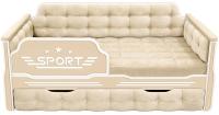 Кровать детская Спорт с 1 ящиком - кремовый