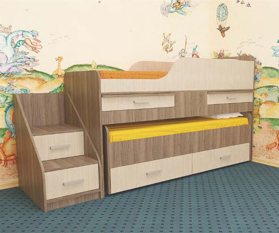 Фото Кровать 2-х ярусная Лесики (СМ 70х180/70х170) от производителя Пирамида в Алуште по цене 24&nbsp;220 ₽