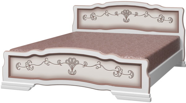 Фото Кровать двуспальная Карина-6 (СМ 160х200) с выдвижными ящиками, без основания с универсальными царга от производителя Браво-мебель в Алуште по цене 29 530 ₽