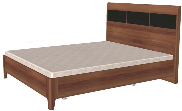 Кровать двуспальная Мелисса КР-2864 (СМ 180х200) с ламельным основанием ( 180х200 , ЛДСП/МДФ , слива валлис комбинированный , без подъемного мех. , без ящиков , без матраса (Лером) )