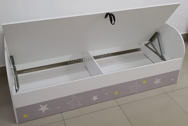 Фото Кровать детская Трио КРП-01 (СМ 80х186) с подъемным механизмом в Алуште по цене 16 180 ₽ от производителя Мебелони, код товара  шт Фото Кровать детская Трио КРП-01 (СМ 80х186) с подъемным механизмом от производителя Мебелони в Алуште по цене 16 180 ₽