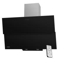 Вытяжка наклонная Plym 90 (896х410хh835(1115)) (Материал Металл/Стекло , Цвет Металлик/Черный) в Алуште от производителя 