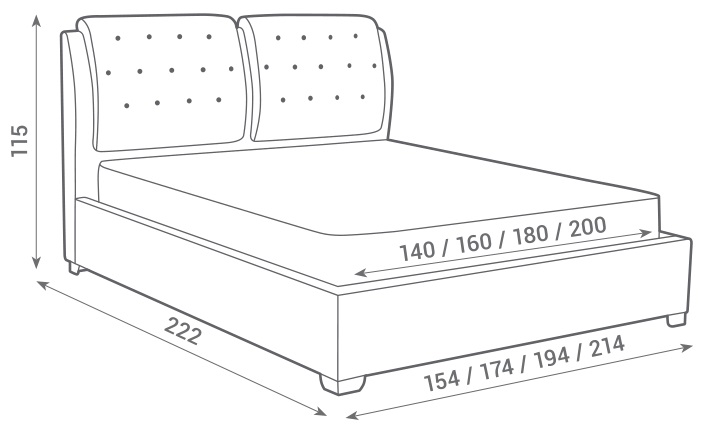 Фото Кровать двуспальная Sophia (СМ 140х200) с основанием от производителя Вега в Алуште по цене 43 520 ₽