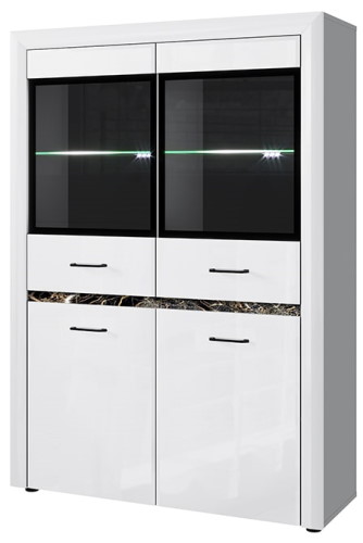 Фото Шкаф с витриной 2V2D ВайтБлек (WhitBlack) от производителя Анрэкс в Алуште по цене 33 870 ₽