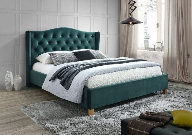 Фото Кровать двуспальная Signal Aspen velvet bluvel (СМ 140х200) c ортопедическим основанием в Алуште по цене 70 580 ₽ от производителя Signal, код товара  шт Фото Кровать двуспальная Signal Aspen velvet bluvel (СМ 140х200) c ортопедическим основанием от производителя Signal в Алуште по цене 70 580 ₽