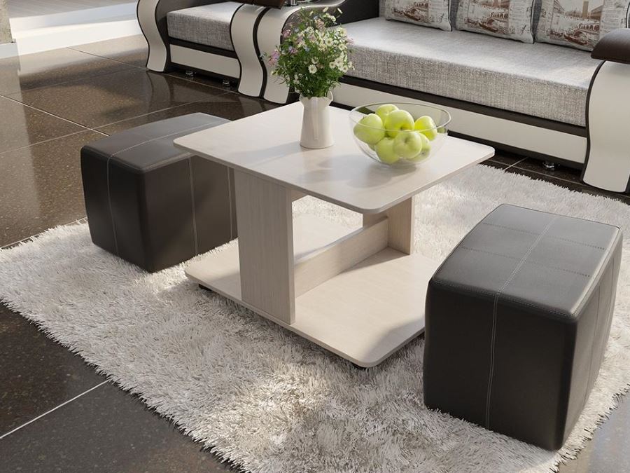 Фото Стол журнальный Капри с пуфиками от производителя ТриЯ в Алуште по цене 9&nbsp;160 ₽