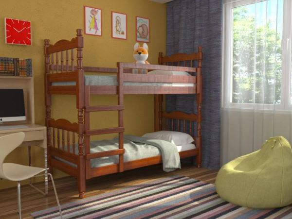 Фото Кровать 2-х ярусная Соня (СМ 80х189) с односторонними матрасами и выдвижными ящиками от производителя Браво-мебель в Алуште по цене 46&nbsp;380 ₽