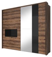 Шкаф-купе-2D typ 19 Indira (2 двери) (Материал дверей:МДФ-стекло-зеркало, цвет дверей:дуб монастери-черное, цвет каркаса:дуб монастери (Helvetia) ) в Алуште от производителя 