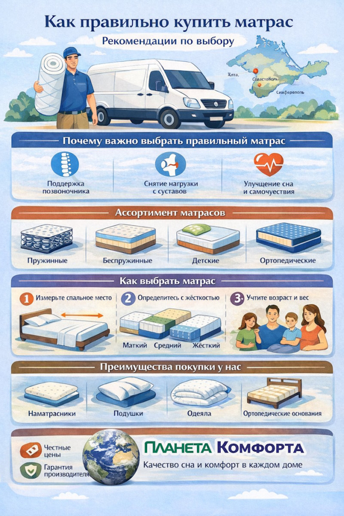 Как купить матрас в интернет магазине Планета Комфорта Алушта