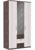 Шкаф Александра 4 (120) трехдверный (ясень анкор темный, ясень анкор светлый-ясень анкор темный,(Фант-мебель))